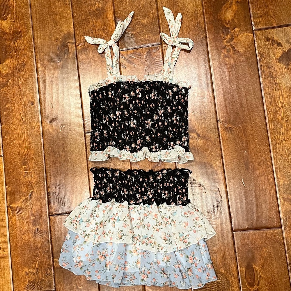 FBZ floral skirt and tank set